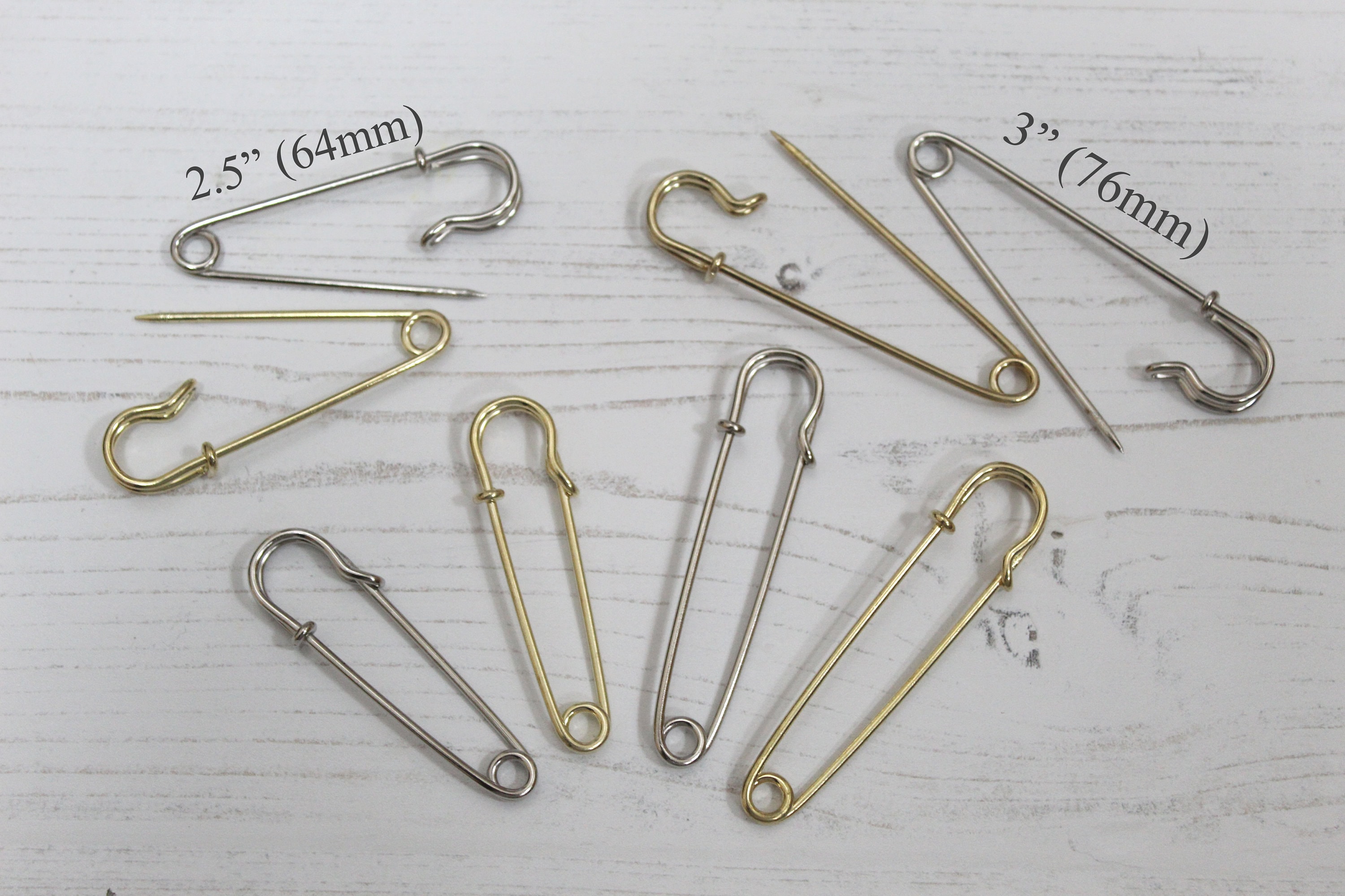  Safety Pins - Black Safety Pins Size #3 - Length 2 (50 Pins /Bag)