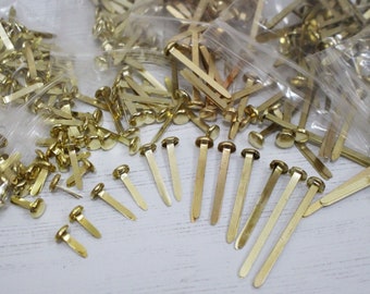 500 Pieces Gold Plated Metal Split Pin Brads Paper Fasteners Rivets  Scrapbooking