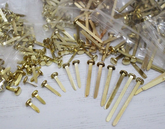 Paper Fasteners Brass Plated Split Butterfly Pins in 6 Size Options &  Washers 