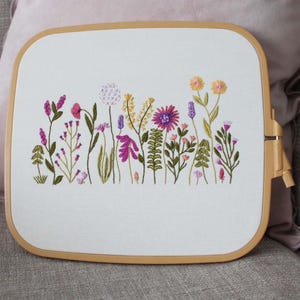 Beginner Embroidery Kit Meadow Flowers Floral Design DIY Hand Embroidery Kit