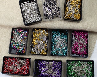 144 Pearl Head Pins 10 Coloured Options for Dressmaking Craft Sewing & Florists