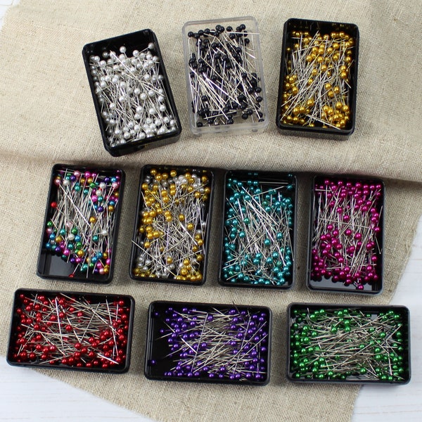 144 Pearl Head Pins 10 Coloured Options for Dressmaking Craft Sewing & Florists