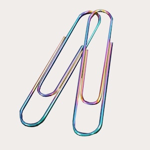 Riesige Jumbo 75 mm Büroklammern Metallic Explosion von Regenbogenfarben Clips Packungen mit 10 und 25 Stück