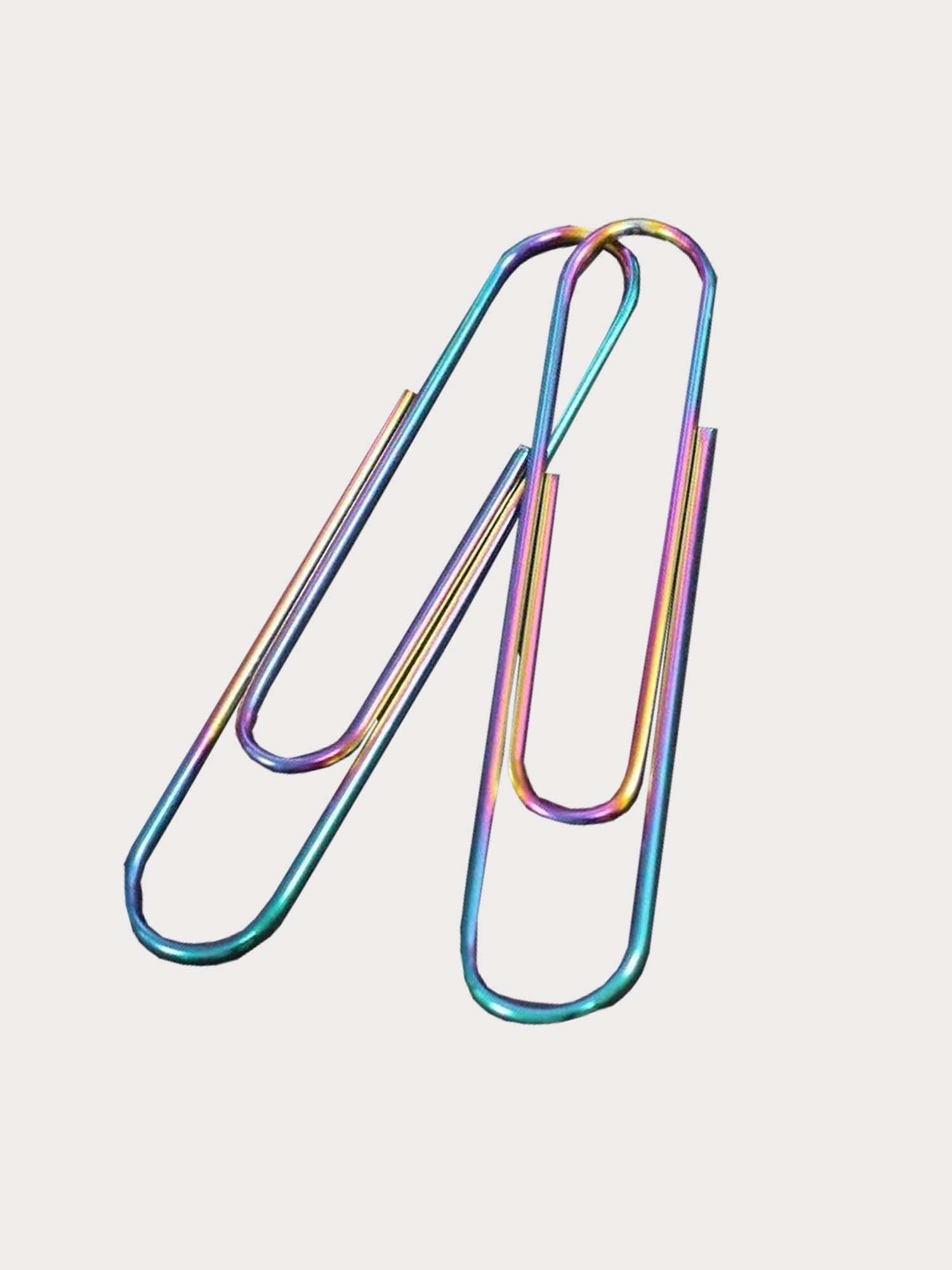 Giant Jumbo 75mm Paper Clips Metallic Explosion of Rainbow Coloured Clips Packs of 10 25