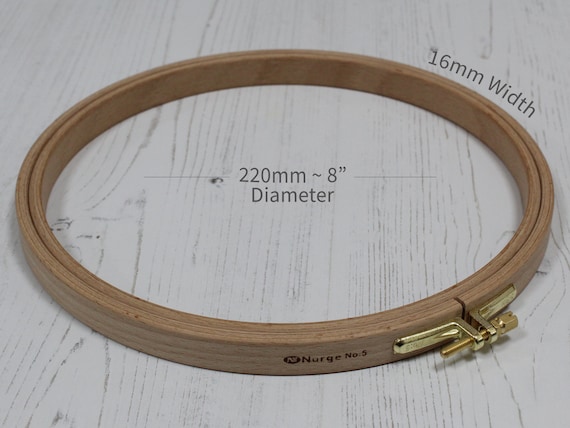 Nurge Wooden Embroidery Ring Cross Stitch Hoop in 5 Sizes 16mm Width 