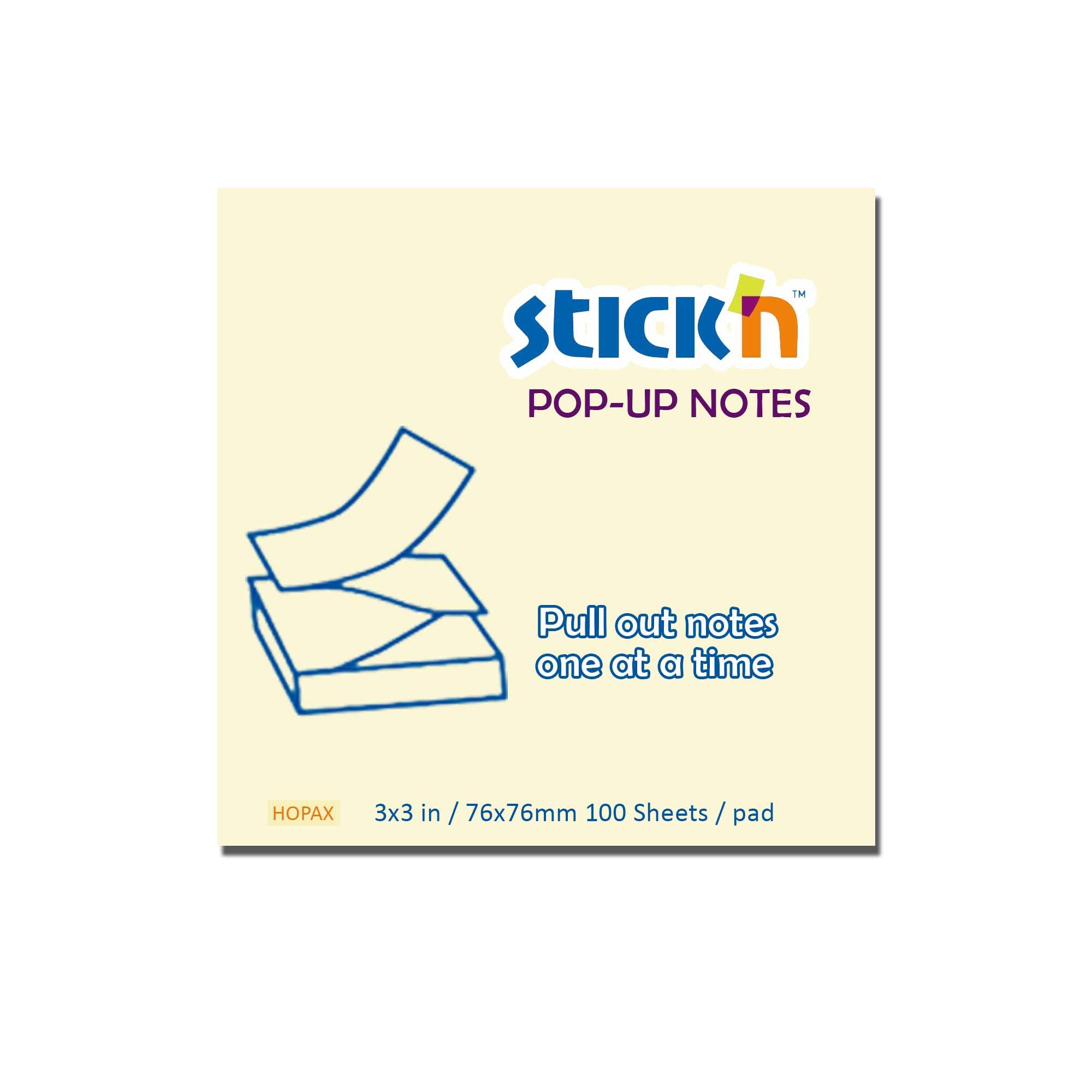 Stick’n Pop up Sticky Post Script Pad Notes Stick & Remove It 76mm X ...
