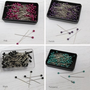 144 Pearl Head Pins 10 Coloured Options for Dressmaking Craft Sewing & Florists image 3