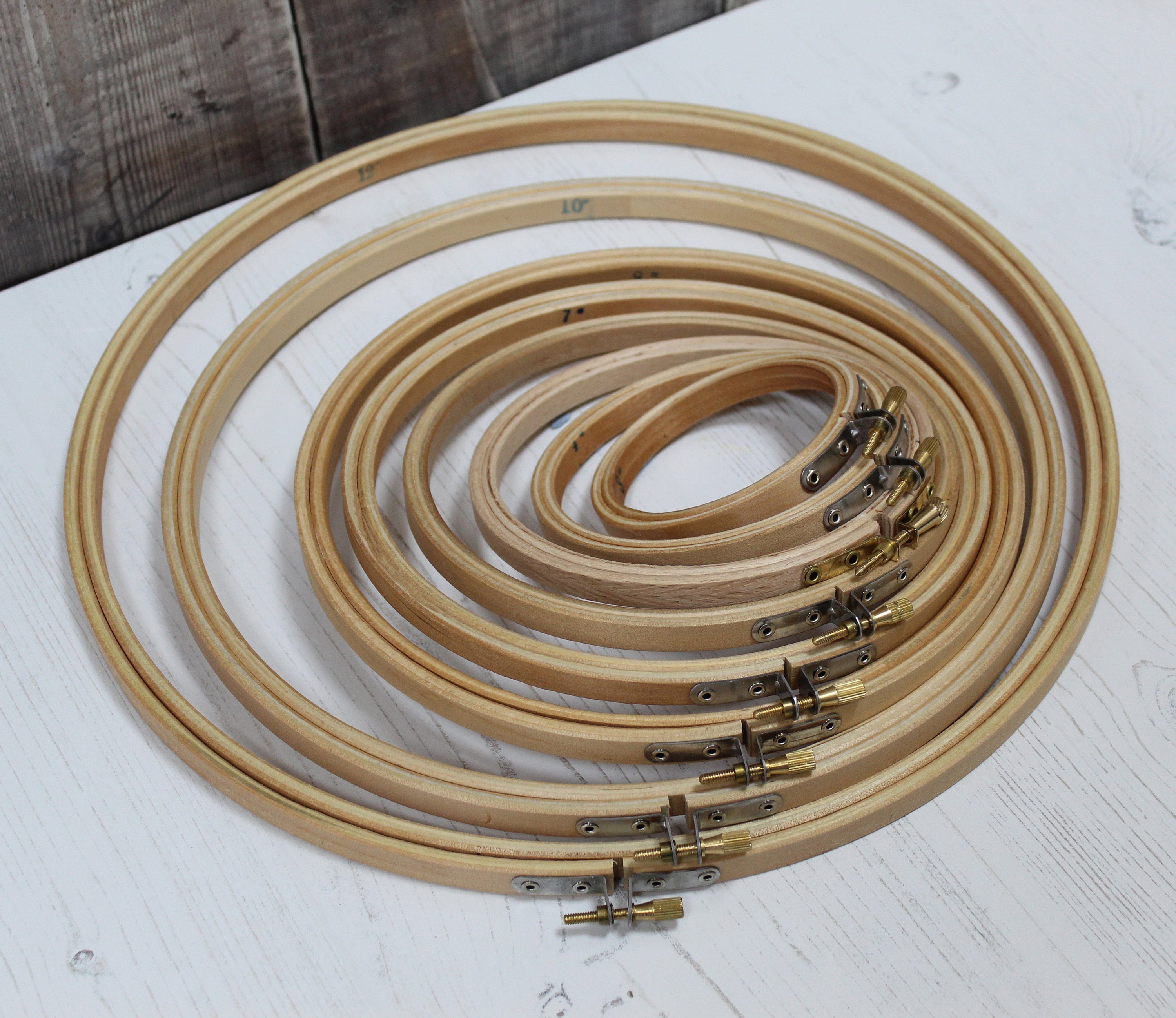 6 inch Round Wooden Embroidery Hoops Bulk Wholesale 12 Pieces