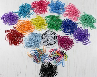 Paper Clips 33mm Large Single Coloured Packs in 16 Colour Choices and Assorted