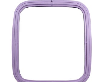Marco de plástico para bordado de punto de cruz cuadrado oblongo rectangular Nurge, color lila, n.° 3, 195 mm x 220 mm
