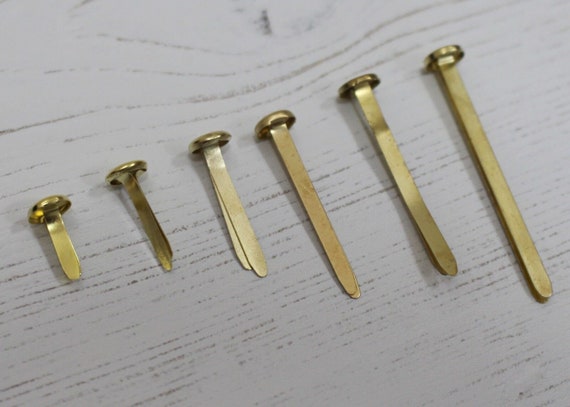 Paper Fasteners Brass Plated Split Butterfly Pins in 6 Size
