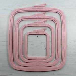 Nurge Embroidery Cross Stitch Square Oblong Rectangle Plastic Frame x4 Pink
