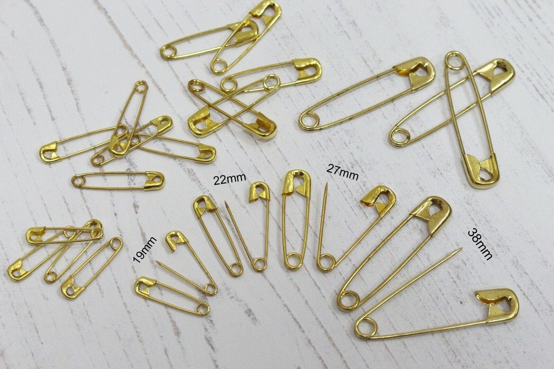Whitecroft Heritage Brass Safety Pins 2 Types & Assorted Sizes 19mm 23mm  27mm 