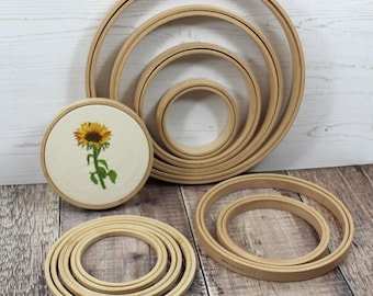 Nurge Screwless Wooden Embroidery Hoop Cross Stitch Ring in Smooth Beech Wood