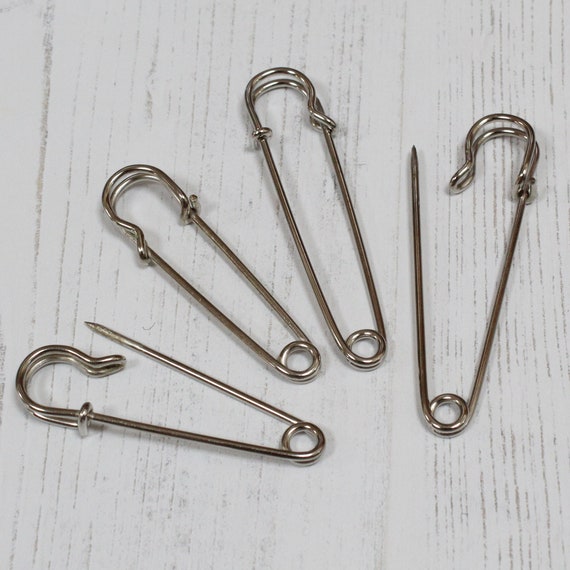 Jumbo Safety Pins / 5 Pieces Gold Large Safety Pins/ 