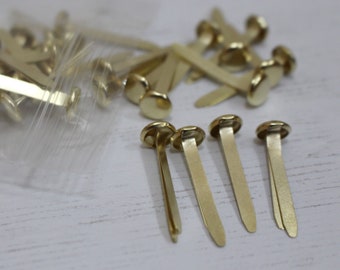 Pack of 100 Gold Paper Fasteners 25mm Split Pin Clips Brass Colour Pins