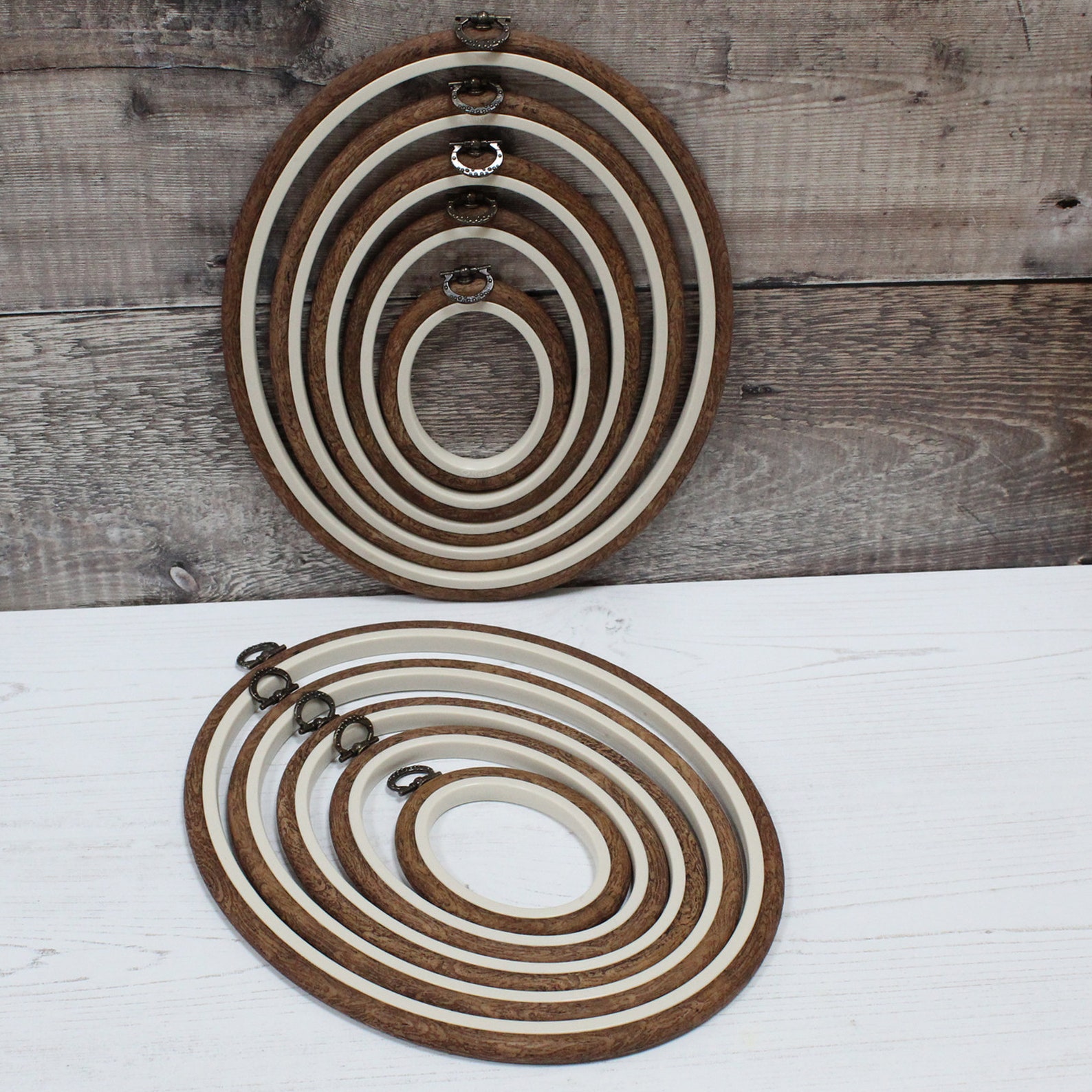 Nurge Embroidery Flexi Hoop Cross Stitch Oval Display Wood Etsy UK