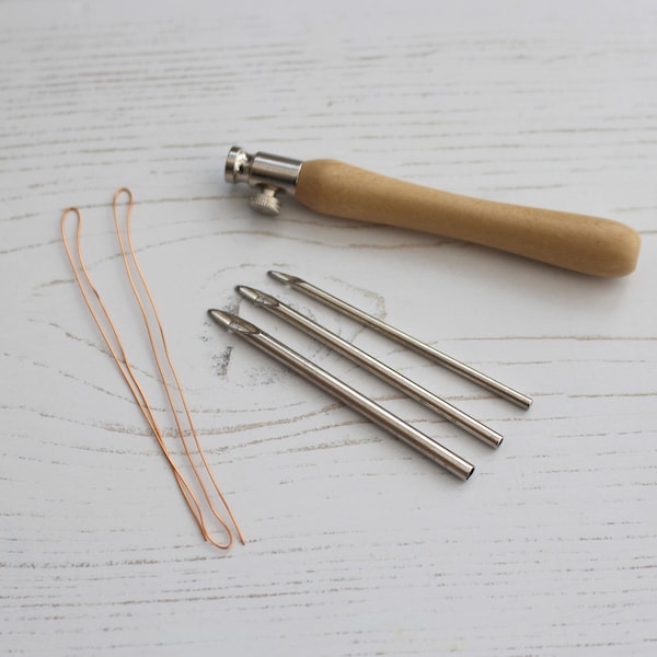 Ensemble d'aiguilles de poinçonnage pour broderie Lavor 3 tailles 2 mm 2,5 mm 3 mm avec enfile-aiguille long