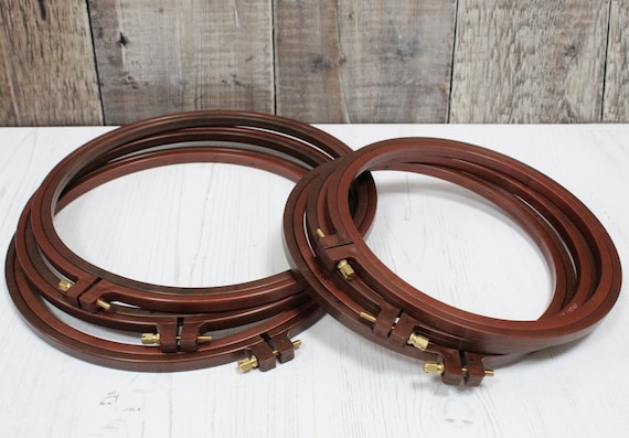 Nurge - Cerchio flessibile per ricamo a punto croce, effetto legno, 20