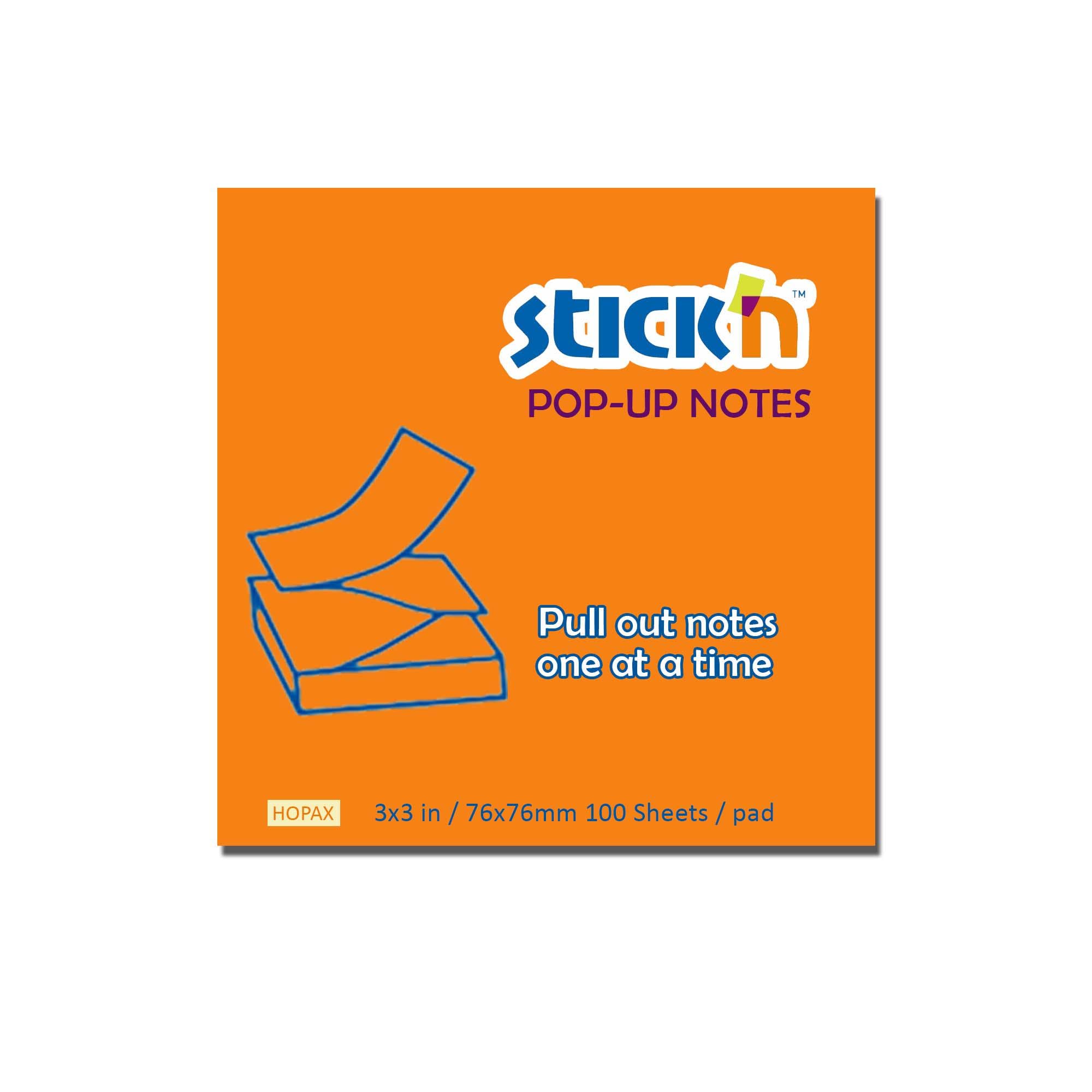 Stick’n Pop up Sticky Post Script Pad Notes Stick & Remove It 76mm X ...