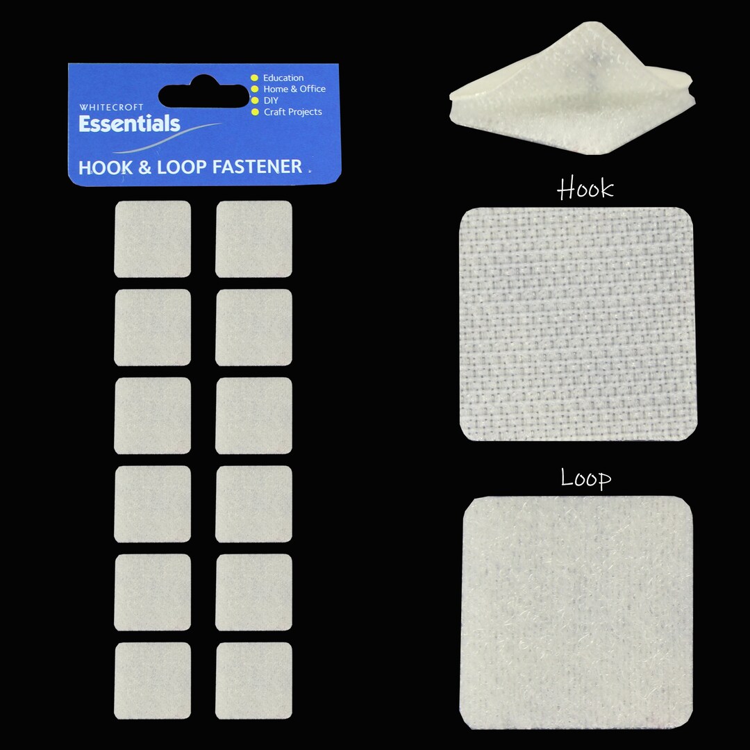 Coin Stick Hook & Loop Squares and Dots Self-adhesive Pads Coin Stick on Fasteners ...