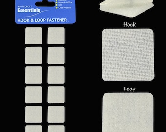 Hook & Loop Squares and Dots Self-Adhesive Pads Coin Stick On Fasteners Halco