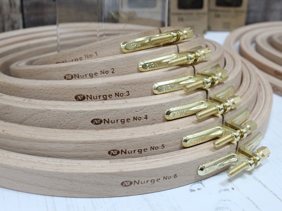 Nurge Premium Beech Wood Gold Clasp Embroidery Hoop 8mm (160mm = 6.29 inch ~ Approx 6 inch)