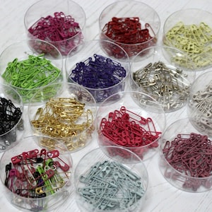 Coloured Safety Pins 27mm x40 Per Pack in 8 Colour Options
