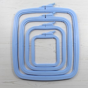 Nurge Embroidery Cross Stitch Square Oblong Rectangle Plastic Frame x4 Blue