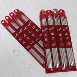 Coloured Knitting Needles Aluminium Metal Knit Pins 21 Sizes in