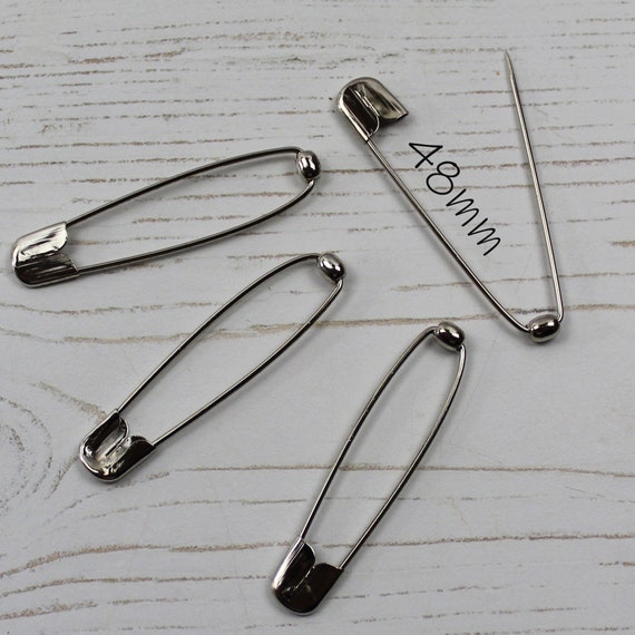 Silver Safety Pins 80mm Coiless Safety Pins for Bead Craft Shawl Pins Giant Jumbo  Safety Pins