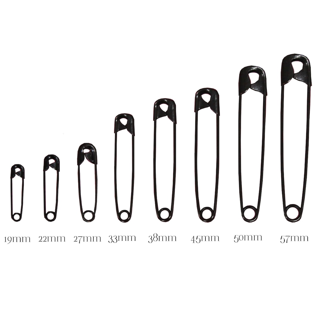 Premium Quality Black Safety Pins Made From Hardened Steel Pin Wire in 8 Sizes Etsy