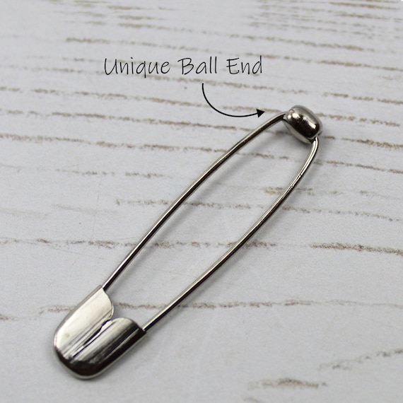 Silver Safety Pins 80mm Coiless Safety Pins for Bead Craft Shawl