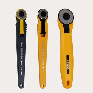 OLFA Rotary Cutters and Spare Blades 18 and 28mm for Paper, Craft & Sewing