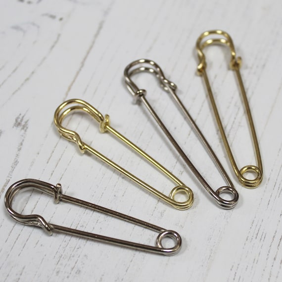 Spille di Sicurezza Extra Grande Spille da Balia Grandi Resistenti Sicurezza Pin Metallo per Abbigliamento Crafting e Fai da Te Coperte Kilt Tessuto a Maglia Artigianato -20 Pezzi( Oro & Argento