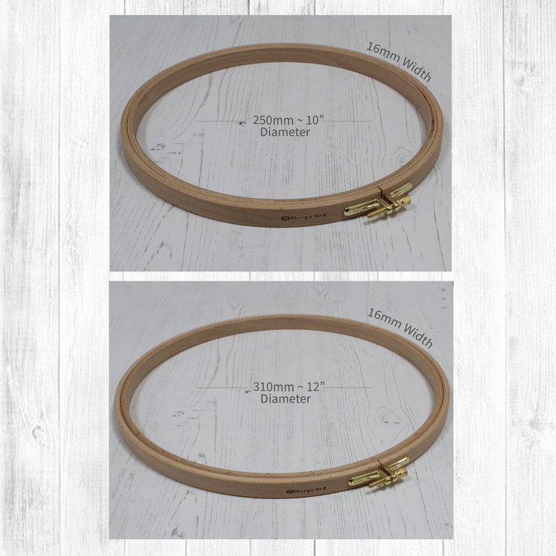 Nurge Embroidery Hoop Wooden Effect Plastic Cross Stitch Craft Ring Pack of 2
