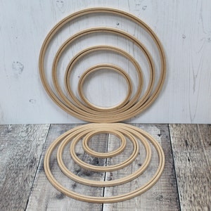Nurge Screwless Wooden Embroidery Hoop Cross Stitch Ring in Smooth Beech Wood in 5 Sizes ~ 4" to 8"