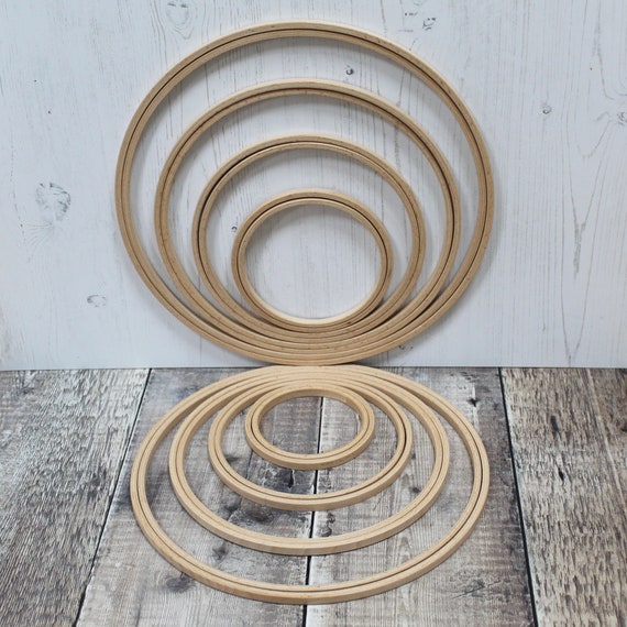 Nurge High Quality Screwless Wooden Embroidery Hoops 16 Sizes & 2 Widths  Smooth Beech Wood 