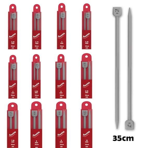 Knitting Needles Whitecroft Essentials Knit Pins 20 Sizes in 35cm Length