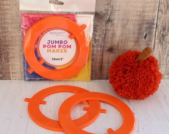 Large Jumbo Split Pom Pom in 2 Parts for Easy Making of 13cm 5" Pom Poms