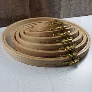 Nurge Wooden Embroidery Hoop Cross Stitch Beech Wood Ring in 5 Sizes 24mm Depth
