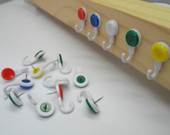 Crochets avec punaises pour tableaux d'affichage, murs, portes et clés en liège