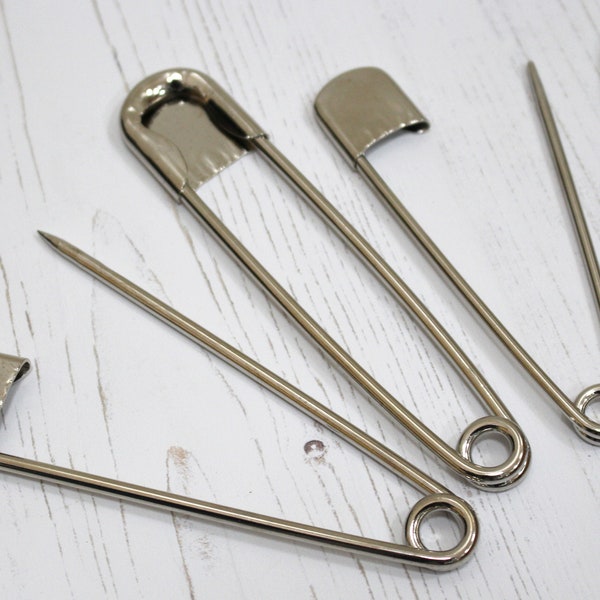 Extra Large Giant Jumbo Laundry Safety Pins 4 and 5 Inch 110mm and 128mm x2 Pins