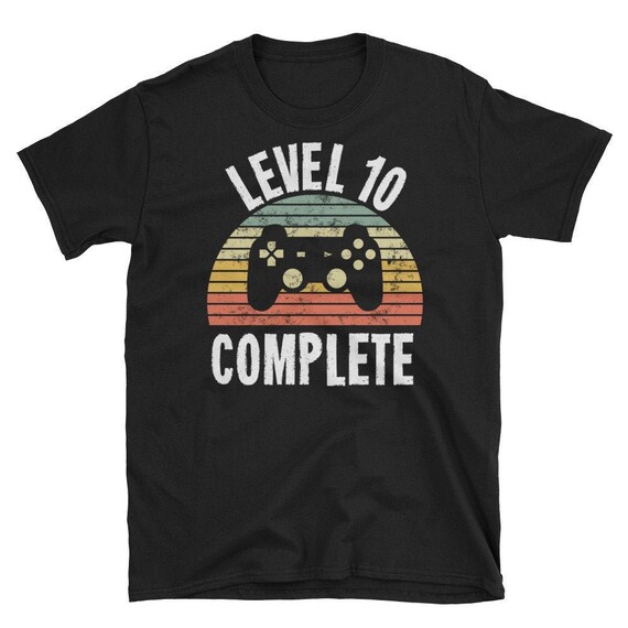 Level 10 Complete Retro Sunset T-Shirt 10th Birthday Gamer | Etsy