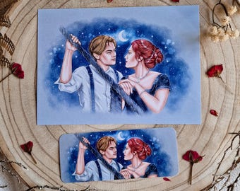Titanic Print/Bookmark, Jack & Rose