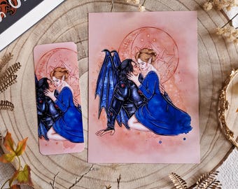 Cassian & Nesta, Print, bookmark, a court of silver flames
