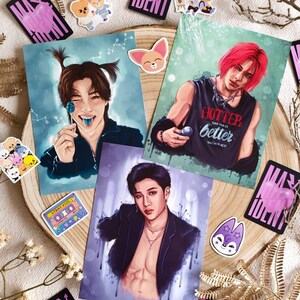 Hyunjin, Felix, Bang Chan, A5-Druck