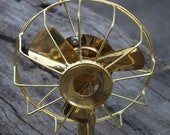 Vintage Fully Brass Electric Fan With 3 blades Collectible Working Table Fan