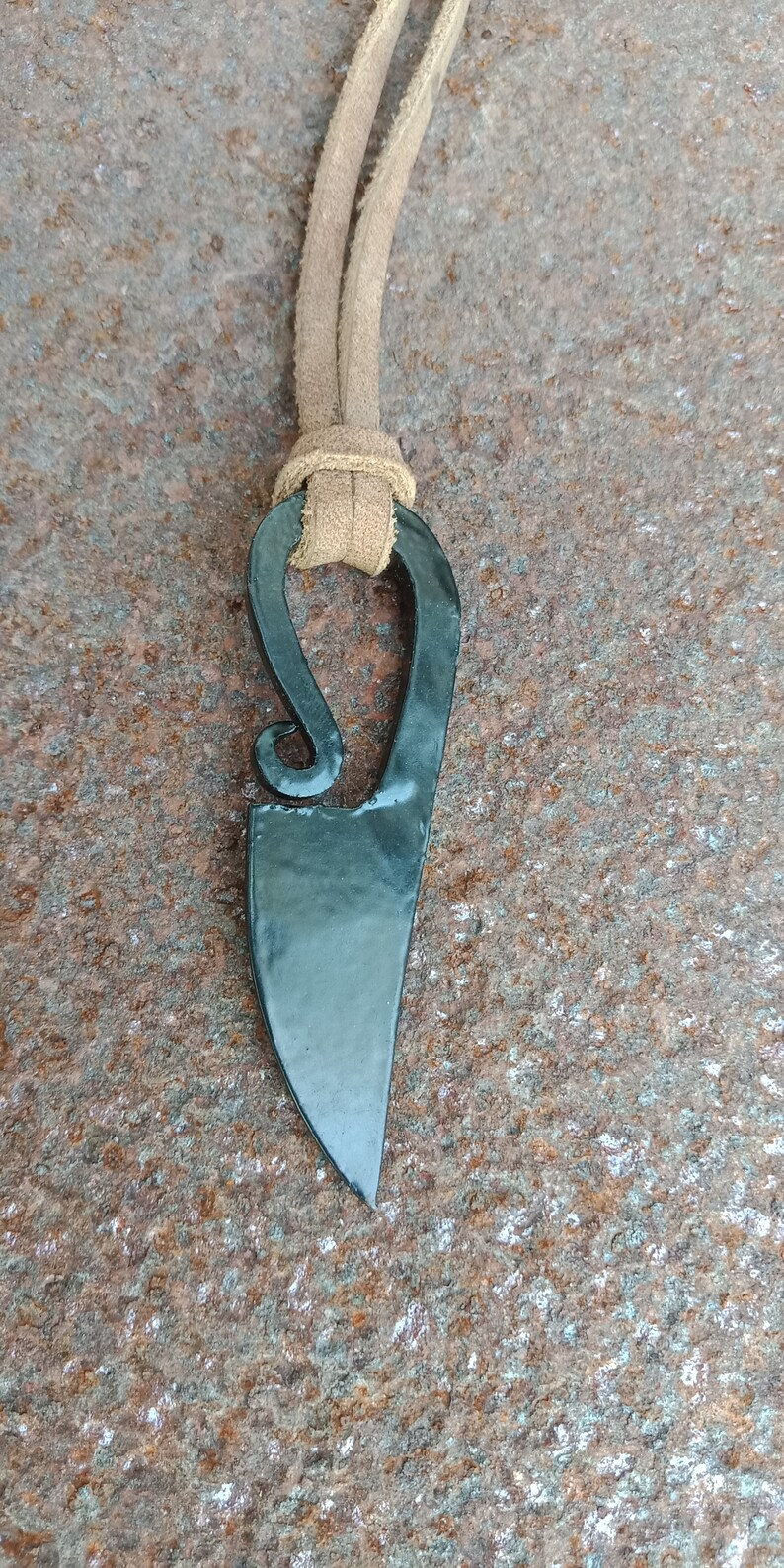 Viking knife pendant Hand Steel Knife Necklace Gift Etsy