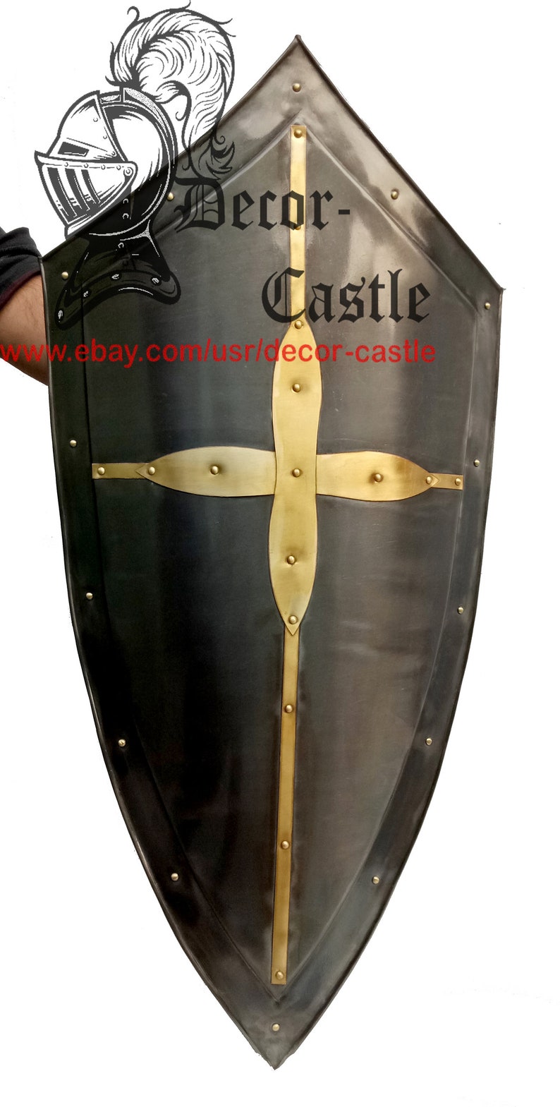 Shield Hand Forged Gothic Layered Steel Cross Shield Medieval Battle Armor